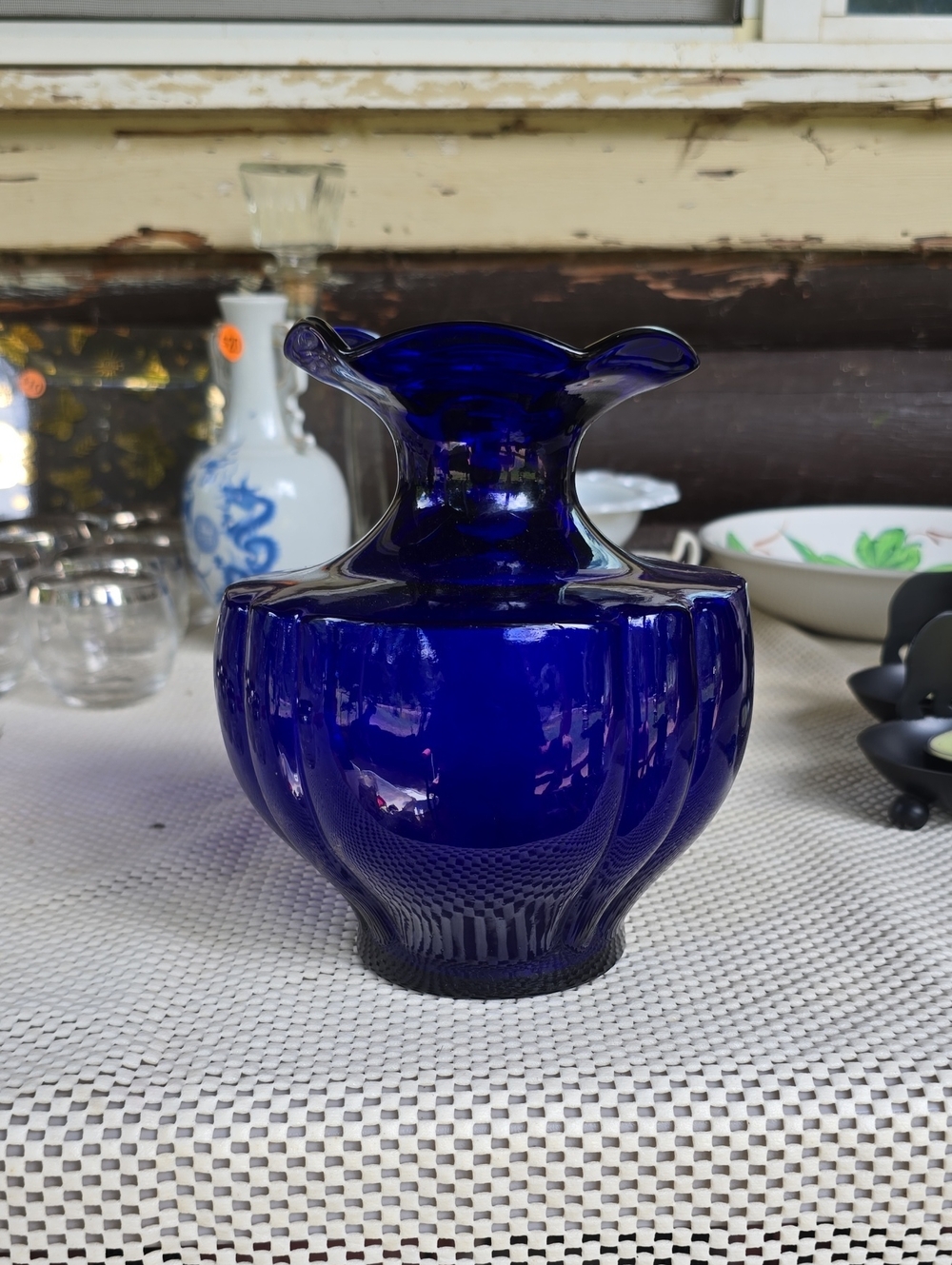 Cobalt Blue Art Glass Vase - Elegant Home Accents